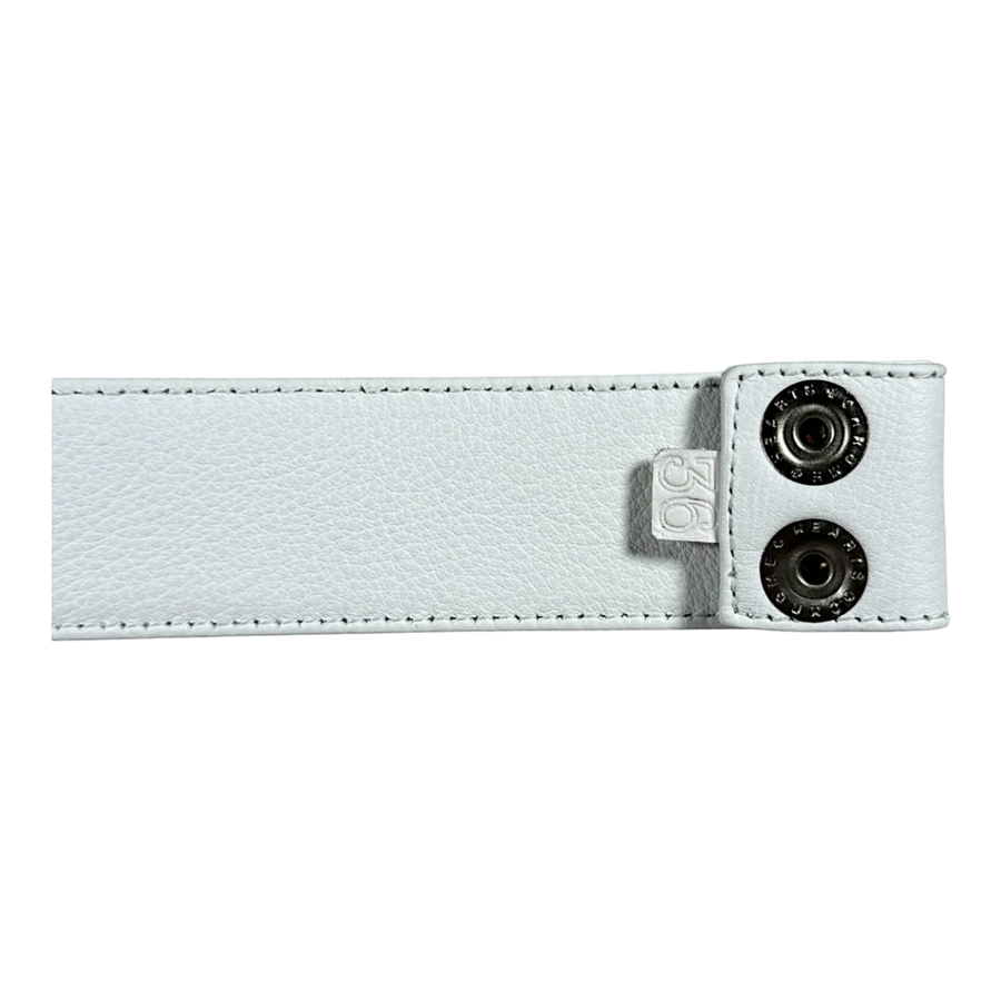 Chrome Hearts White Leather Belt Strap - Size 36