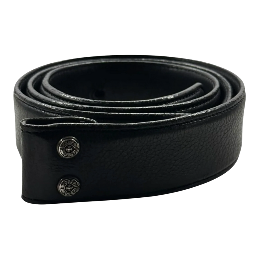 Chrome Hearts Black Leather Belt Strap - Size 34