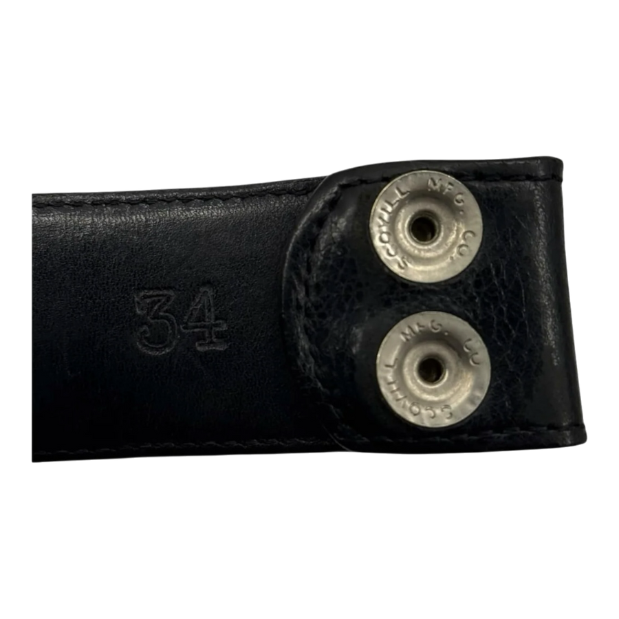 Chrome Hearts Black Leather Belt Strap - Size 34